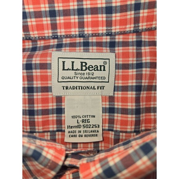 L.L. Bean Mens Traditional-Fit Short Sleeve Shirt Large - Picture 5 of 6